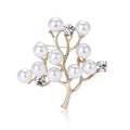 Alloy Rhinestone Pearl Branch Brooch Elegant Lapel Pin For Sweaters view 5