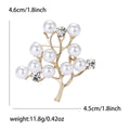 Alloy Rhinestone Pearl Branch Brooch Elegant Lapel Pin For Sweaters view 4