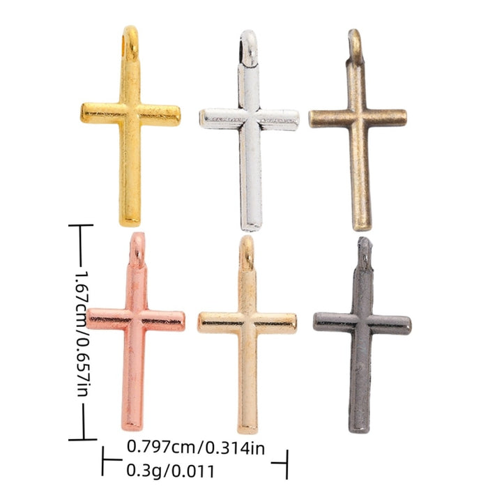 Zinc Alloy Cross Charm Pendant No.177522 for DIY Necklace Bracelet Jewelry Making