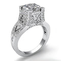 Fashion Hollow Zircon Wedding Ring For Men And Women Copper White Gold Plated Jewelry view 3