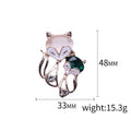 Vintage Alloy Fox Brooch With Crystal For Scarves And Clothing view 5