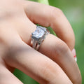 Luxury European American Womens Engagement Wedding Ring With Paved Zircon Stones view 4