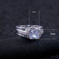 Luxury European American Womens Engagement Wedding Ring With Paved Zircon Stones view 5