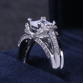 Luxury European American Womens Engagement Wedding Ring With Paved Zircon Stones view 3
