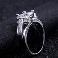 Luxury European American Womens Engagement Wedding Ring With Paved Zircon Stones view 2