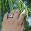 Rose Gold Plated Copper Micro Paved Zircon Ring For Women Creative Fashion Cross Border Jewelry view 2