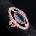 Rose Gold Plated Copper Micro Paved Zircon Ring For Women Creative Fashion Cross Border Jewelry view 6