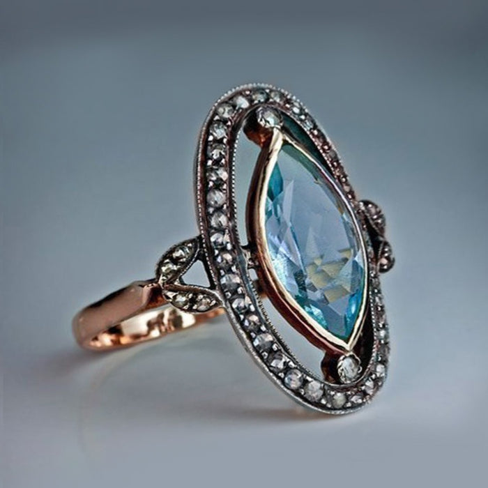 Rose Gold Plated Copper Micro Paved Zircon Ring For Women Creative Fashion Cross Border Jewelry
