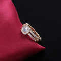 New Gold Plated Copper Micro Pave Zircon Couple Rings For Women Engagement Jewelry view 4
