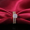 New Gold Plated Copper Micro Pave Zircon Couple Rings For Women Engagement Jewelry view 3