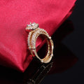 New Gold Plated Copper Micro Pave Zircon Couple Rings For Women Engagement Jewelry view 2