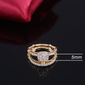 New Gold Plated Copper Micro Pave Zircon Couple Rings For Women Engagement Jewelry view 5
