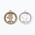 Zinc Alloy Woman Head Charm Pendant No.181663 for DIY Necklace Bracelet Jewelry Making view 1
