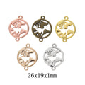 DIY Vintage Zinc Alloy Double Loop Earth Map Pendant Charm For Necklace Jewelry Accessories view 1