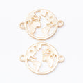 DIY Vintage Zinc Alloy Double Loop Earth Map Pendant Charm For Necklace Jewelry Accessories view 3
