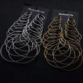 Bohemian Oversized Layered Round Hoop Tassel Alloy Drop Statement Nightclub Fashion Earrings view 3