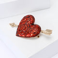 Alloy Enamel Heart Arrow Brooch Pin For Women Suit Decoration view 2