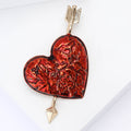 Alloy Enamel Heart Arrow Brooch Pin For Women Suit Decoration view 3