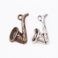 Zinc Alloy Saxophone Charm Pendant for DIY Necklace Bracelet Jewelry Making view 1