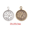 Zinc Alloy Compass Charm Pendant for DIY Necklace Bracelet Jewelry Making view 1