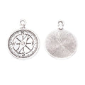 Zinc Alloy Compass Charm Pendant for DIY Necklace Bracelet Jewelry Making view 3