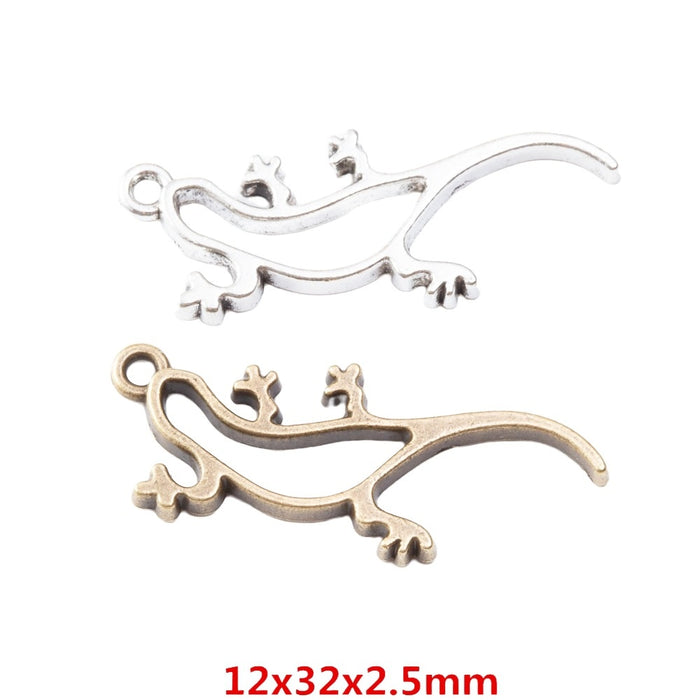 Zinc Alloy Gecko Charm Pendant for DIY Necklace Bracelet Jewelry Making