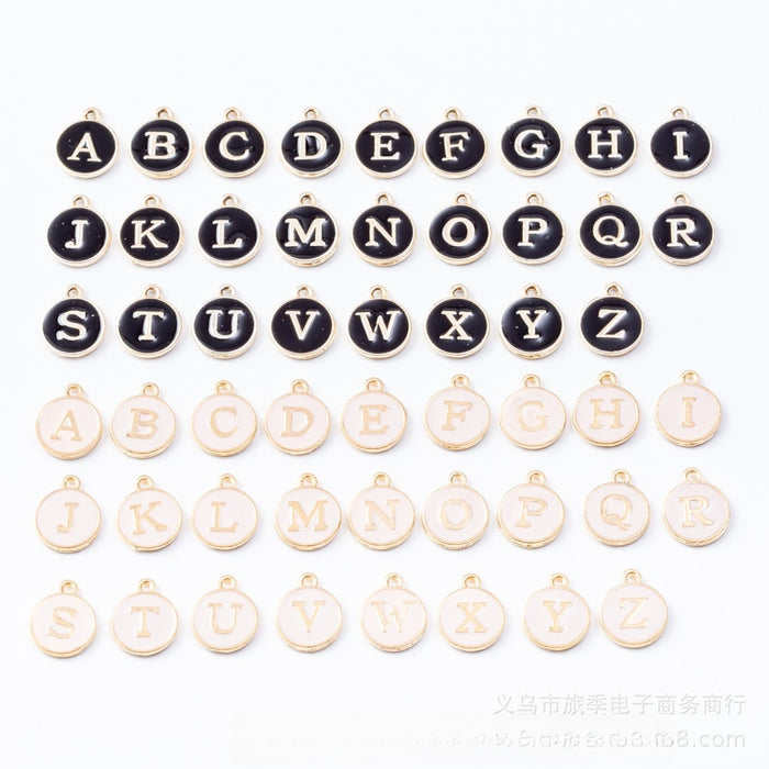Black Zinc Alloy Letter A-Z Charm Pendant for DIY Necklace Bracelet Jewelry Making