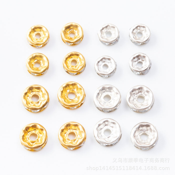 6/8mm Rhinestone Wheel Ring Spacer Beads For DIY Bracelet Jewelry Accessories 1000 Pcs Bag