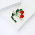 Alloy Enamel Cherry Brooch For Sweet Fresh Women's Clothing Decoration view 4