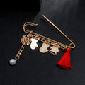 Christmas Cartoon Santa Reindeer Snowflake Pearl Brooch Pin, Fun Holiday Jewelry For view 2