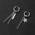 Punk Silver Alloy Huggie Hoop Cross Skull Star Charm Chain Tassel Women's Fashion Earrings view 4