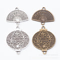 Zinc Alloy Fan Charm Pendant No.803099 for DIY Necklace Bracelet Jewelry Making view 1