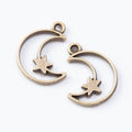 Zinc Alloy Crescent Moon Charm Pendant for DIY Necklace Bracelet Jewelry Making view 3