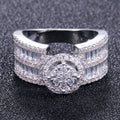 Luxury Women's Full Zircon Ring, Copper White Gold Plated Fashion Jewelry For view 4