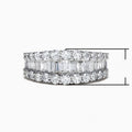 White Gold Plated Copper Ring With Baguette Square Zircon Full Stone Luxury T Shape Women Ring view 5