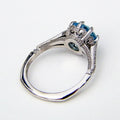 Fashion Ocean Blue Gemstone Zircon Inlaid Women's Engagement Ring For view 4