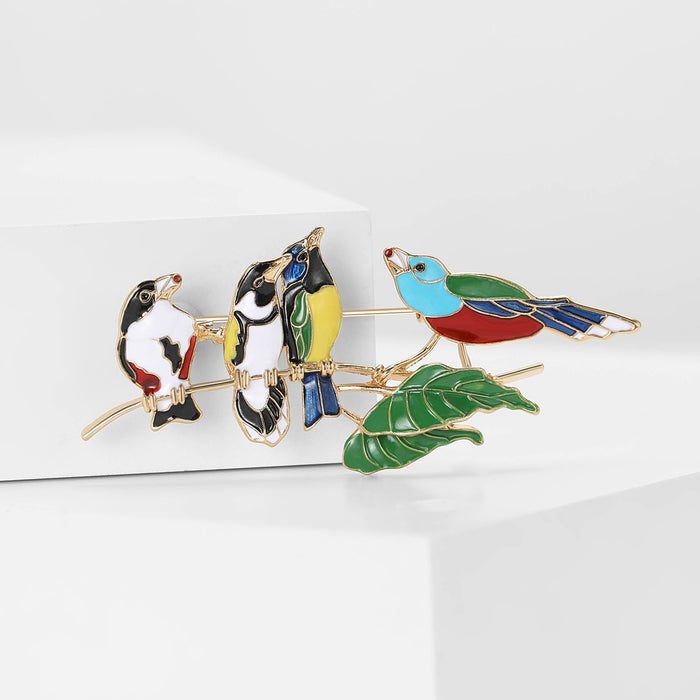 Alloy Enamel Bird Brooch Pin For Women Suits And Cardigans