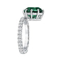 Korean Japanese Minimalist Copper Emerald Green Cubic Zirconia Ring Fine Fashion Jewelry view 6