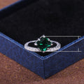 Korean Japanese Minimalist Copper Emerald Green Cubic Zirconia Ring Fine Fashion Jewelry view 5