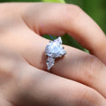 European American Pear Shape Teardrop Cubic Zirconia Sparkle Ring For Women Engagement Jewelry view 4
