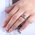 European American Bold Two Tone Round Rhinestone Men's Ring Fashion Copper Hand Jewelry view 3