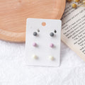 Candy Color Round Enamel Stud Set For Women, Small Irregular Geometric Alloy Fashion Earrings view 3