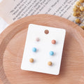 Candy Color Round Enamel Stud Set For Women, Small Irregular Geometric Alloy Fashion Earrings view 2
