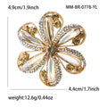 Metal Alloy Rhinestone Flower Brooch For Elegant Women's Clothing Decoration view 4