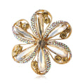 Metal Alloy Rhinestone Flower Brooch For Elegant Women's Clothing Decoration view 2