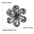 Metal Alloy Rhinestone Flower Brooch For Elegant Women's Clothing Decoration view 6