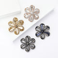 Metal Alloy Rhinestone Flower Brooch For Elegant Women's Clothing Decoration view 3