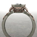 European American Two Tone Classic Mirror Finish Rhinestone Ring For Women Engagement Jewelry view 3