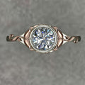 European American Two Tone Classic Mirror Finish Rhinestone Ring For Women Engagement Jewelry view 2
