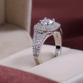 European Style Micro Pave Pink Cubic Zirconia Wedding Ring For Women, Engagement Finger Jewelry view 4